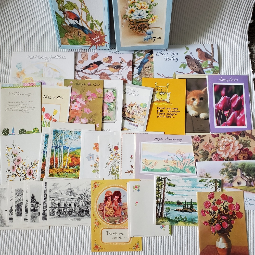 38 Vintage Note Cards Blank With Envelopes Girls